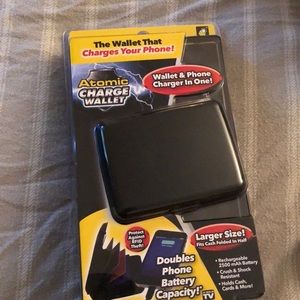Atomic charge wallet and phone charger in one